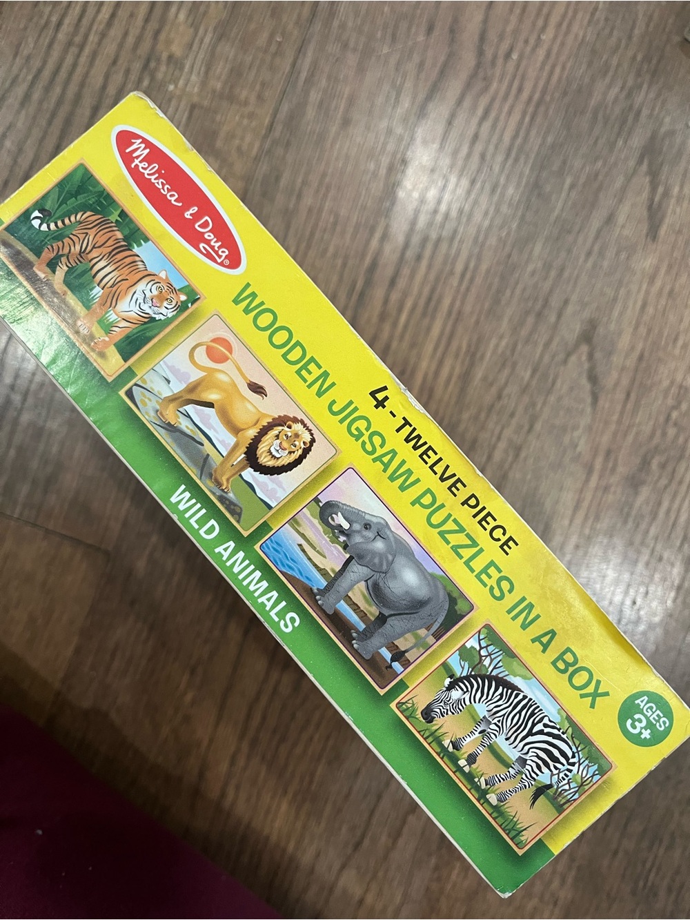 Melissa & Doug Wooden Jigsaw Puzzles - Wild Animals - Yellow/Green